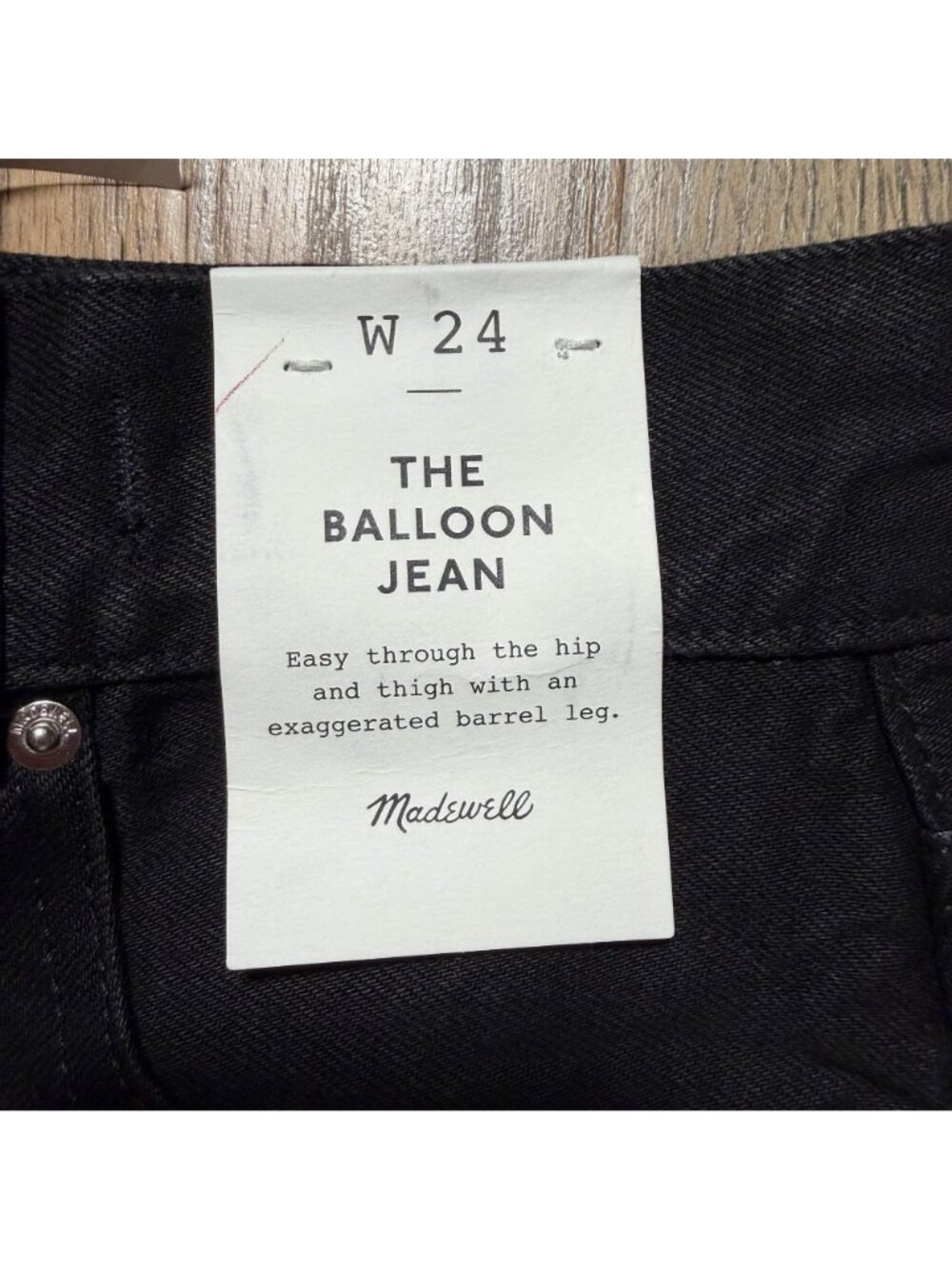 Madewell The Balloon Jean Black Frost Size 24 NWT NW241 - Picture 3 of 6